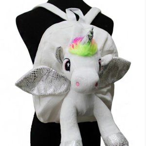 3D Unicorn Hologram Plush Furry Backpack